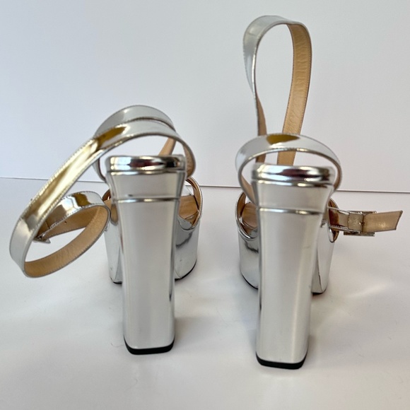 Jimmy Choo Gaia 140 Mirrored Leather Platform Sandals - Picture 4 of 14